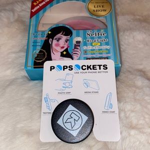 Selfie ring light, pop socket